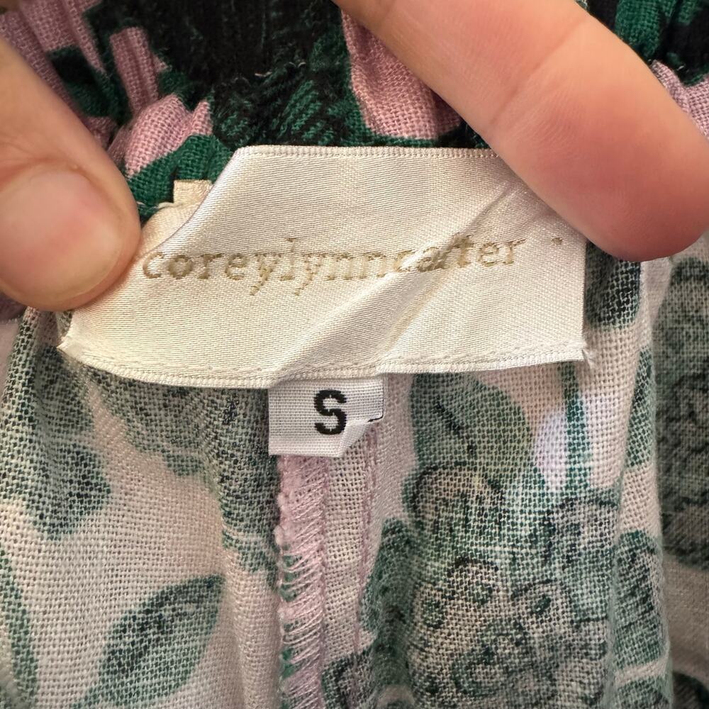 Corey Lynn Calter Anthropologie Gardenia Floral Shorts Pink Green Size Small - Picture 10 of 11